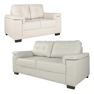 Juego De Living - Conjunto Sillones - Sofa Ecocuero - Lcm Color Beige