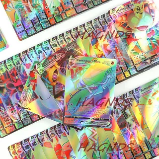 Pack 50 Cartas Pokémon Gx Vmax Brillantes Español Rainbow