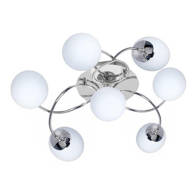 Plafon 7 Luces Relleu 1542-7 Apto Led G9 Acero Y Vidrio Rd