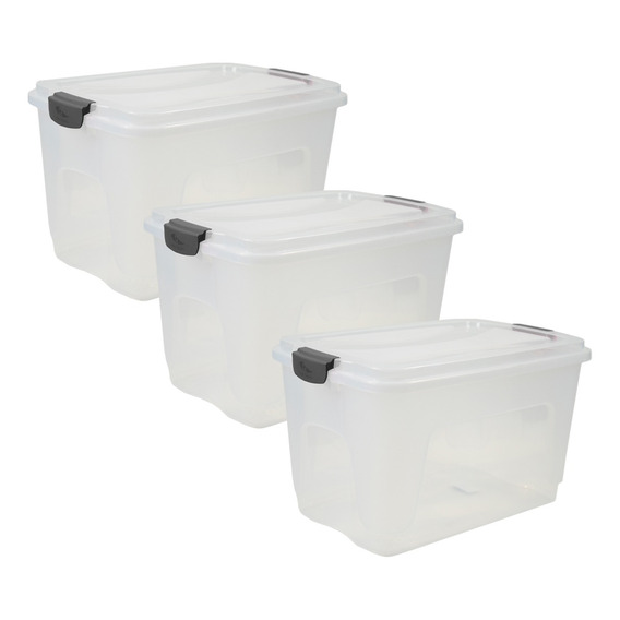 Caja Organizadora Baul Reforzado Contenedor 50 Lts Set X3