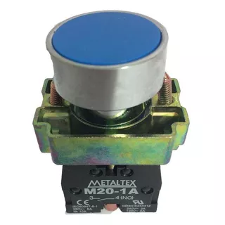 Botão Pulsador 1na - Metaltex Cor Azul