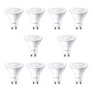 Pack 10  Philips Led Gu10 4-50 Watts Dicroico Calido O Frio