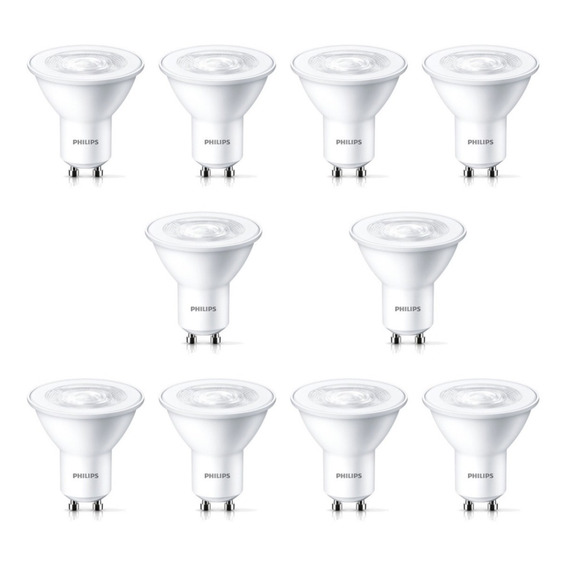 Pack 10  Philips Led Gu10 4-50 Watts Dicroico Calido O Frio