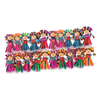 Muñeca María Lele Otomí Mexicanas 22 Cm 20 Pz