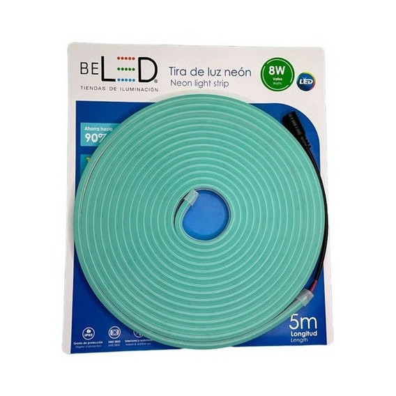 Tira De Led Neon Flexible 5m 12v 3 Amp Color de la luz Ice blue