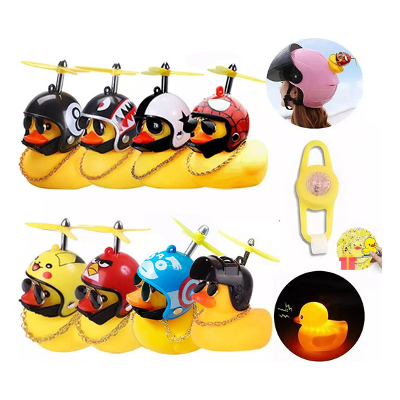 8pcs Patito Amarillo Con Casco Decoración De Coche Bici Moto