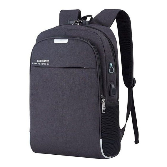 Mochila Antirrobo Impermeable Carga Usb Escolar Laptop 15.6