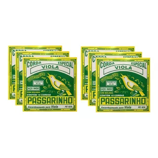 Kit Paganini 6 Jogos Corda Passarinho Viola Cebolão Re Pe920