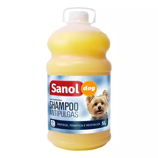 Shampoo Cães Anti Pulgas Para Cachorro Sanol Dog 5 Litros