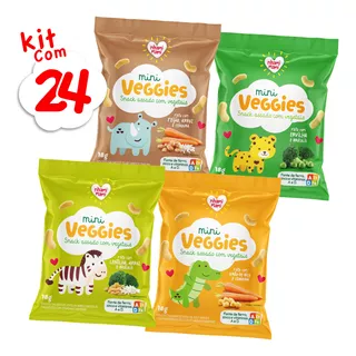 Kit 24 Und Mini Veggie Snack Integral Todos Os Sabores - 18g
