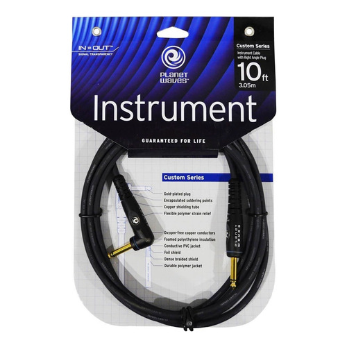 Planet Waves Pw-gra-10 Cable Instrumento Angulo/recto 3.05 M