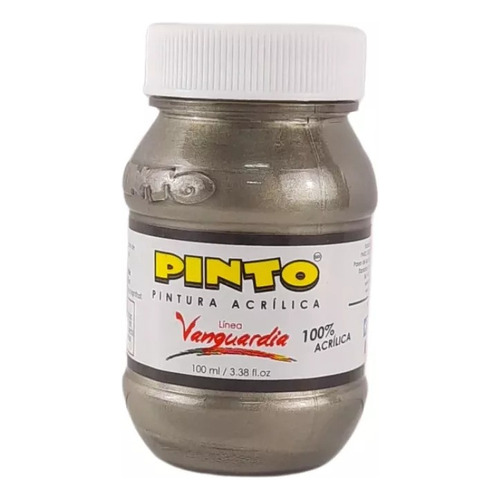 Pintura Acrilica Metalica 100 Ml Pinto Color Color 512 Plata Antigua