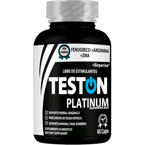 Teston Platinum Advanced |fenogreco+ Arginina +zma | 60 Caps