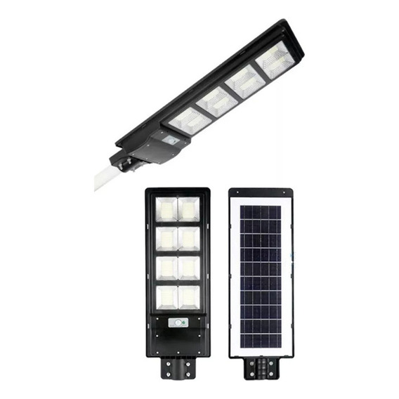 Foco Solar Led Exterior Lupa Luminaria + Poste Y Sensor 300w