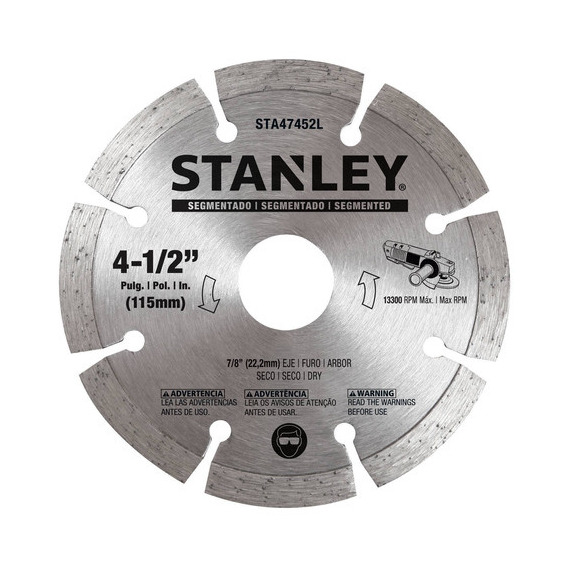 Disco Diamantado Segmentado 4-1/2x7/8 Plg Stanley Sta47452l