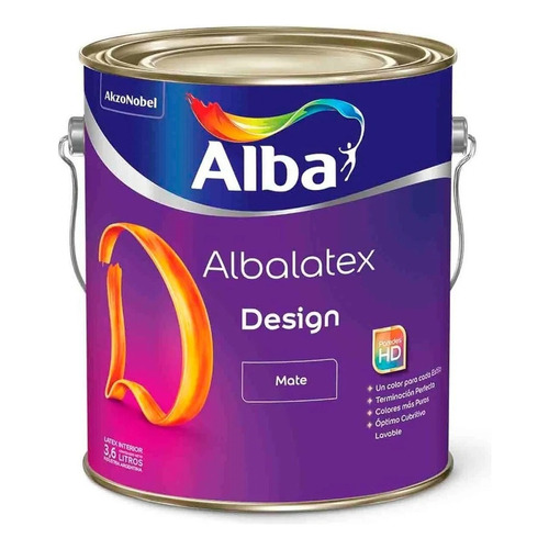 Albalatex Design Colores Latex Interior Mate Color Violeta Estelar x 4 Litros
