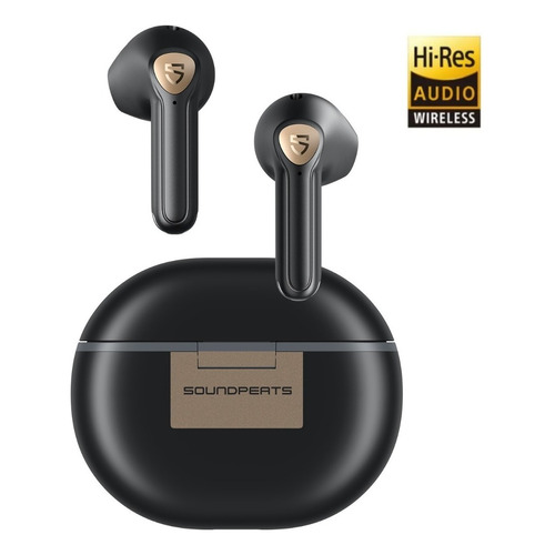 Audífonos Soundpeats Air3-deluxe Hs bluetooth color negro con luz negro
