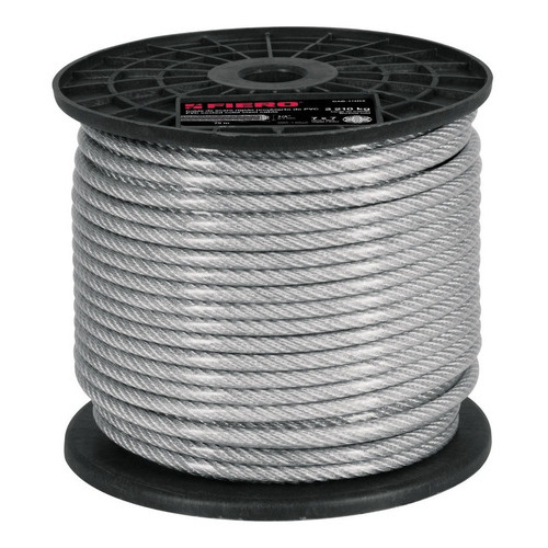 Cable Acero Recubierto Pvc 1/16' 7x7 Hilos Fiero 44220 Color Plateadoa