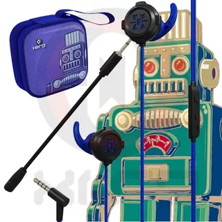Audífono Gamer Para Ps4 Switch Cel Pc Satán Cthulhu Kahlo Color Azul Robot