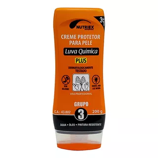 Creme Protetor Mãos Luva Química Grupo 3 200 Gr Nutriex Tipo De Embalagem Pote Tipos De Pele Normal