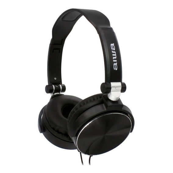 Audífono Aiwa Awx107b Diadema Alambrico 1.2mts Estereo Negro Color Negro