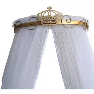 Dossel Coroa Rei Principe + Véu Mosquiteiro Cortinado Bebê