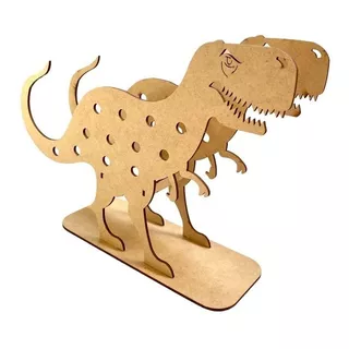 20 Dinossauro Porta Lápis Em Mdf / Crú - Decoração