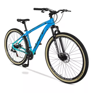 Bicicleta Mountain Bike Aro 29 Safe 21 Marchas Freio À Disco Cor Azul + Azul Safira Tamanho Do Quadro 15,5