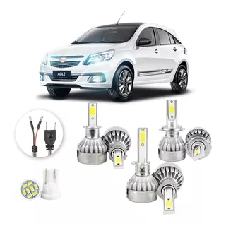 Kit Lampadas Led Chevrolet Agile 2010 2011 H3 H1 H7 20000lm