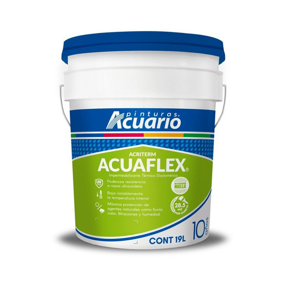  Acuario Acriterm Acuaflex  Impermeabilizante  10 Años - 19 Litros Color Blanco 