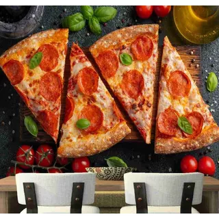 Papel De Parede Cozinha Pizza Pizzaria Massas Tomate Gg745