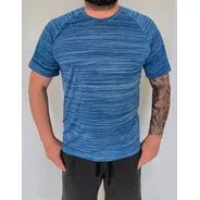 Camiseta Slim Dryfit Riscado Azul E Branco Allwinners