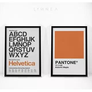 Combo 2 Cuadros  Modernos Diseño Helvetica Pantone 30 X 40 