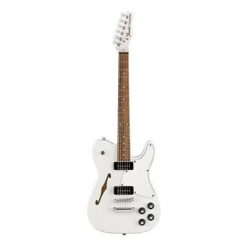 Guitarra eléctrica Fender Artist Jim Adkins JA-90 Telecaster Thinline de fresno white uretano brillante con diapasón de laurel indio