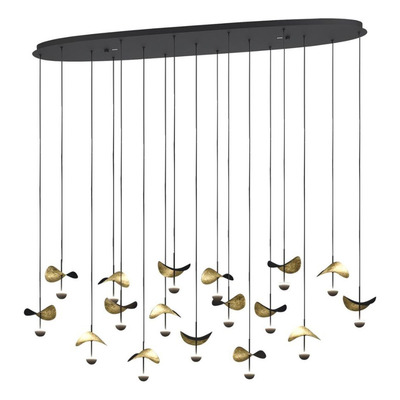 Colgante Dracera Led 17l Lineal 47w Negro/dorado Calido