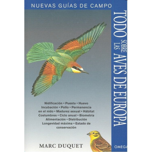 Todo Sobre Las Aves De Europa, De Duquet, Marc. Editorial Ediciones Omega, S.a., Tapa Blanda En Español