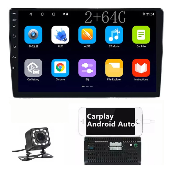 2+64g 9 Pulgadas Coche Estereo Android Gps 2 Din Con Carplay