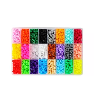24 Colores Hama Beads +1 Base 15cm + Pinza Y Papel Planchito