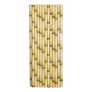 25 Unidades Canudo Bambu Natural Oriental Japones Tropical Cor Bege