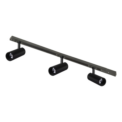 Riel 1 Metro 3 Luces Con Fan 10w Negro Dimer Profesional Vk