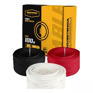 Combo: 3 Rollos Cable Cal. 10 Rojo Negro Y Blanco 100mts C/u
