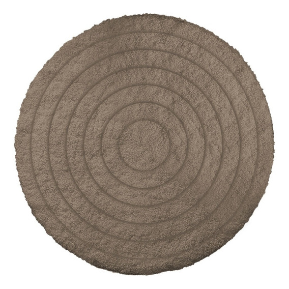 Alfombra Redonda 40 Cm Circulos Beige Marron