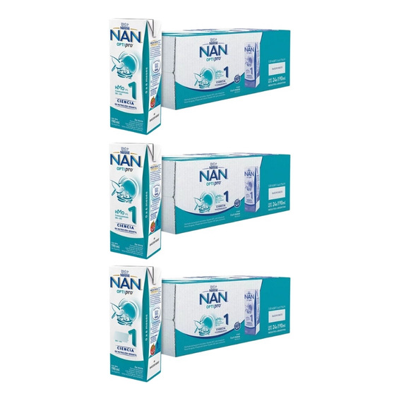 Nan Optipro 1 Liquida Lista Para Tomar Pack 72u X 190ml Sabor Neutro