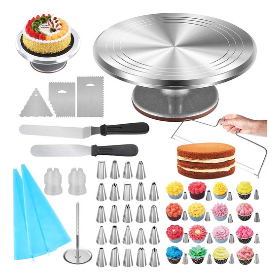 Set De Duyas, Base Giratoria Metálica Y Más Para Pastelería