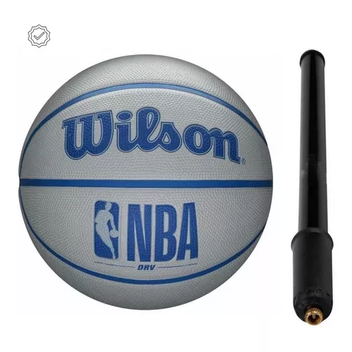 Kit Bola Basquete Oficial Nba Wilson Drv #7 Outdoor + Bomba