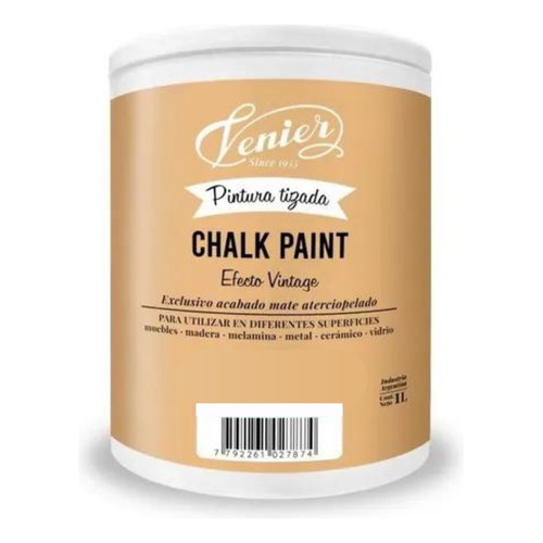 Chalk Paint Venier Tizada 8 Colores X 1 Litro Color Gris Envejecido