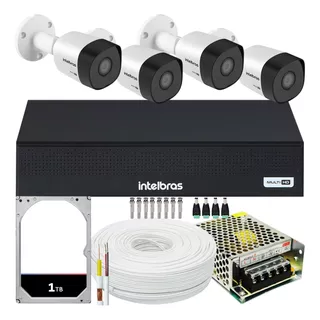 Kit Cftv 4 Cameras Full Hd Vhd 3230 Dvr Intelbras 3008-c 1tb