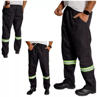 Kit 3-calça De Uniforme Brim Pesado - Com Faixa Refletiva 38