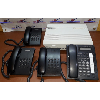 Conmutador Panasonic Kx-ta308 Con 4 Telefonos Negros 