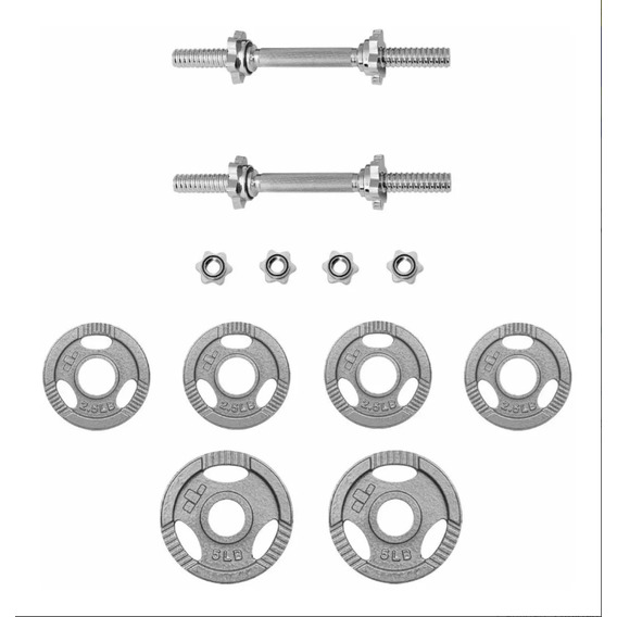 Pesas Y Discos 24 Lb Libras Par Mancuernas 12 Piezas